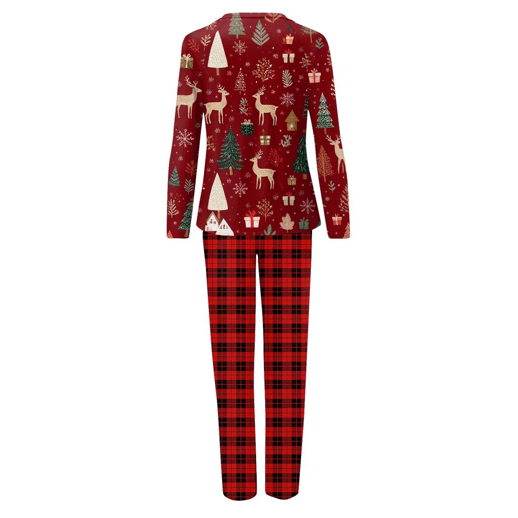 Комплект из топа и брюк с рождественскими принтами для всей семьи Одинаковые комплекты для всей семьи