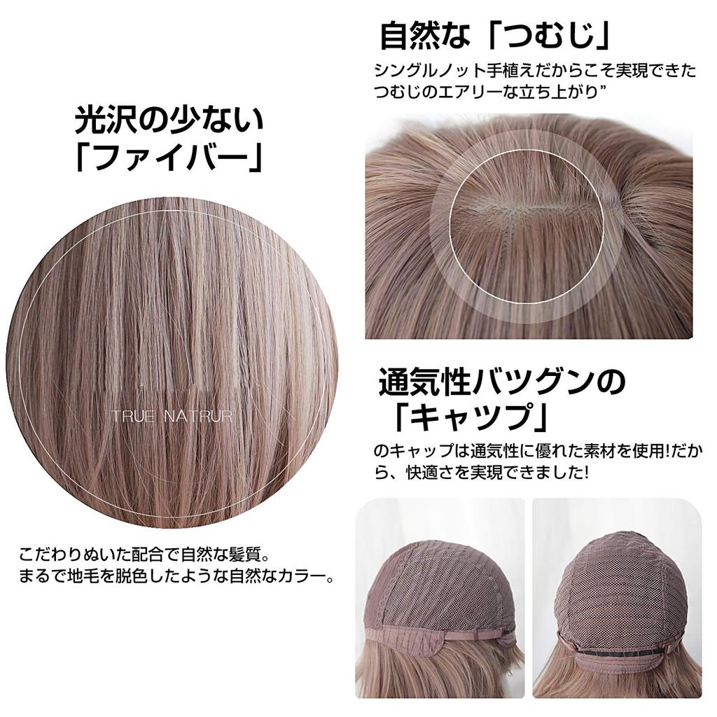 Wig Bob Princess Cut Candybay Short Bangs Short Straight Princess Hair Full Wig Heat Resistant Small Face Lightweight Harajuku Lolita Wig with Pink