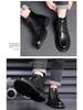 Men's Black High-Top Martin Boots - British Style Casual Motorcycle Leather Footwear for Autumn and Winter.
