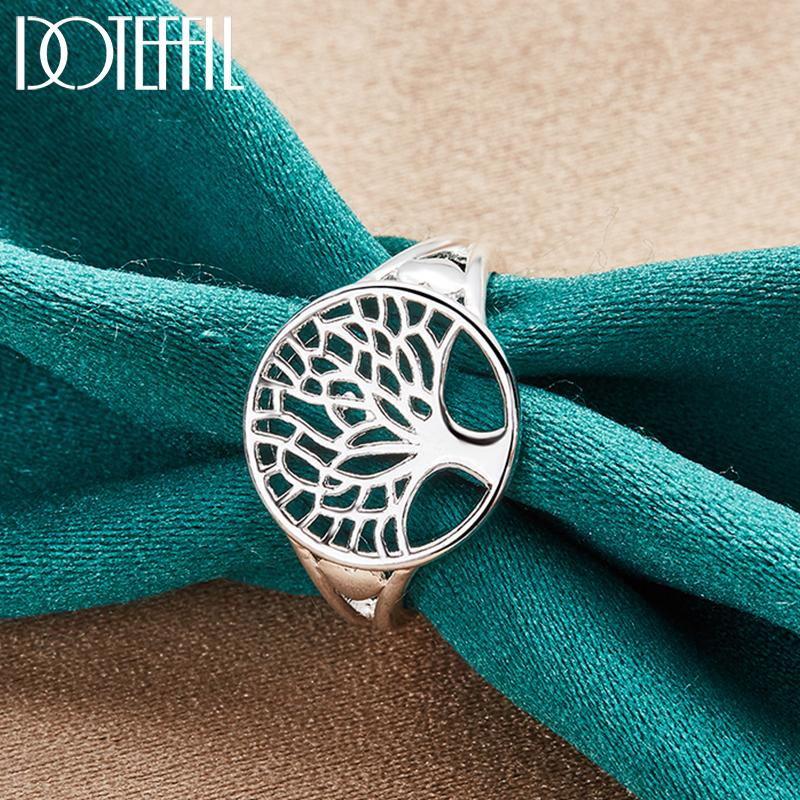 Tree Round Ring 925 Sterling Silver Fashion Wedding Jewelry
