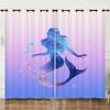 Curtains, Mermaid, Turtle, Sunshade, Blackout Curtain, Bedroom Without Punching