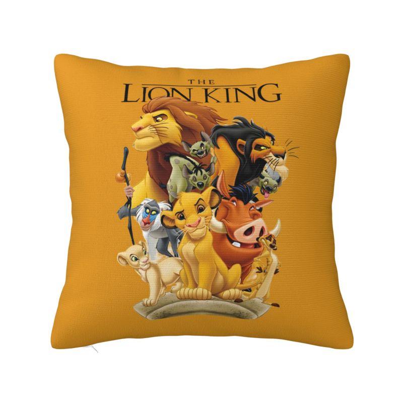 Custom Disney The Lion King Cartoon Pillow Case 45x45cm for Living Room Anime Kawaii Luxury Cushion Cover Velvet Pillowcase