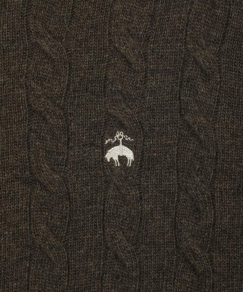 Шерстяной свитер с косами BROOKS BROTHERS (коричневый) (Bbwrmbf401)