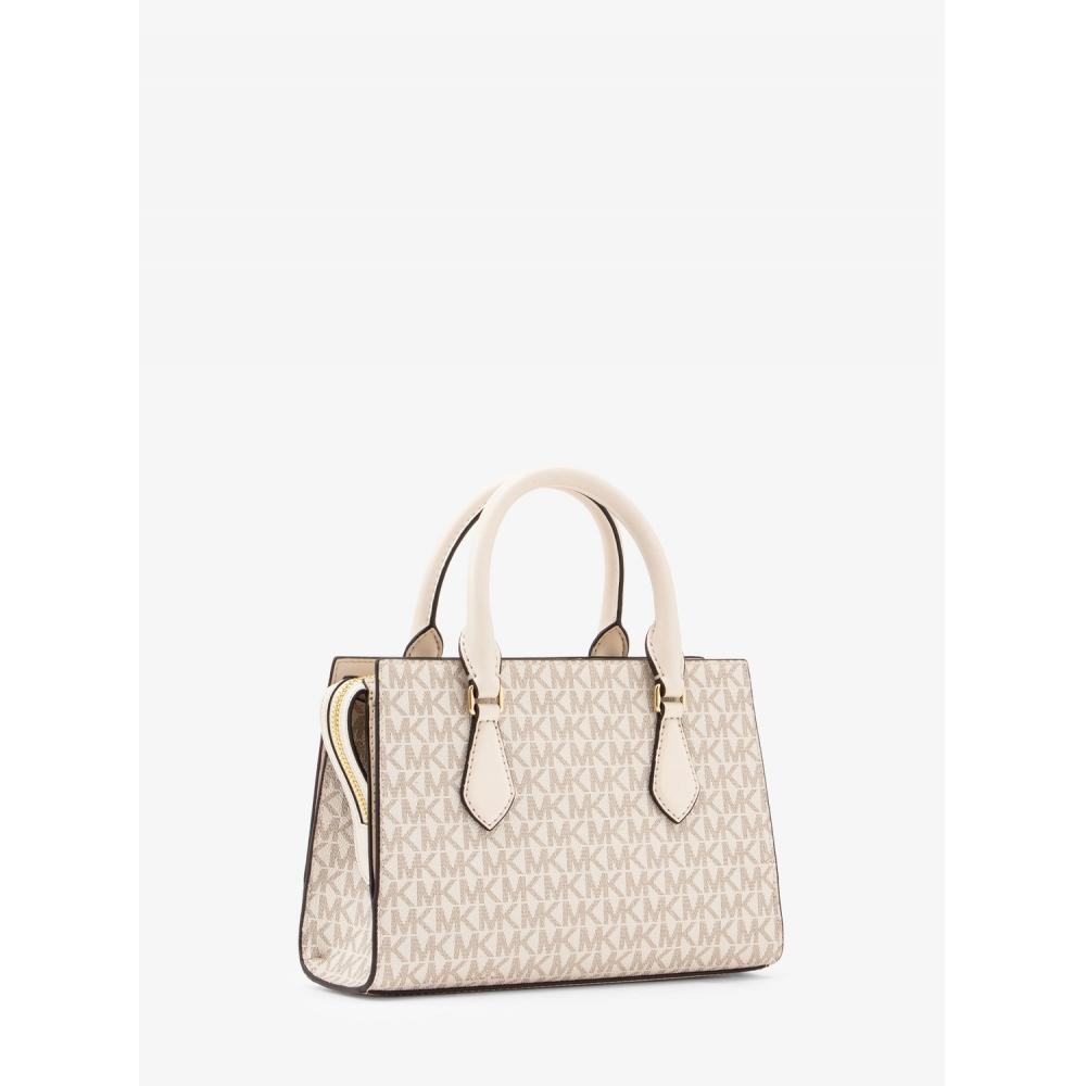 Michael Kors Sheila Center Zip Satchel Small Mk Signature 35s3g6hs5b2605 Светло-кремовый Multi