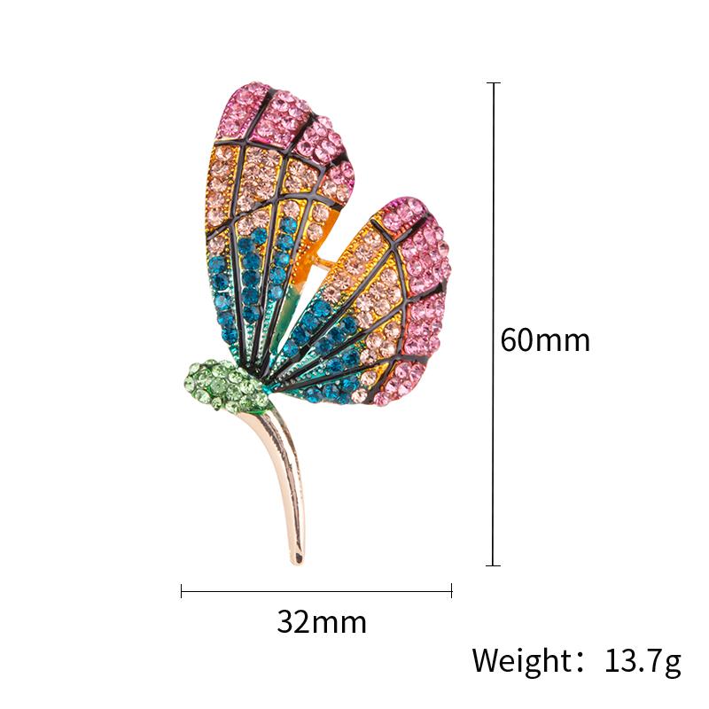 Enamel Butterfly Brooches for Women Unisex Rhinestone Insect Pins Banquet Party Backpack Gifts Jewelry Accessories