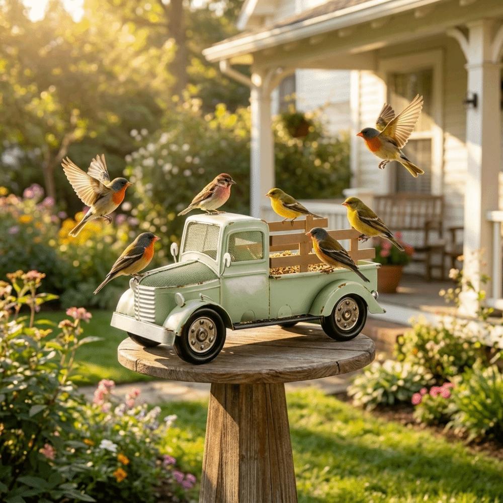 Large Capacity Feeding Bird Cart Open Type Bird Feeding Station Wild Bird Feeder Yard Decoration