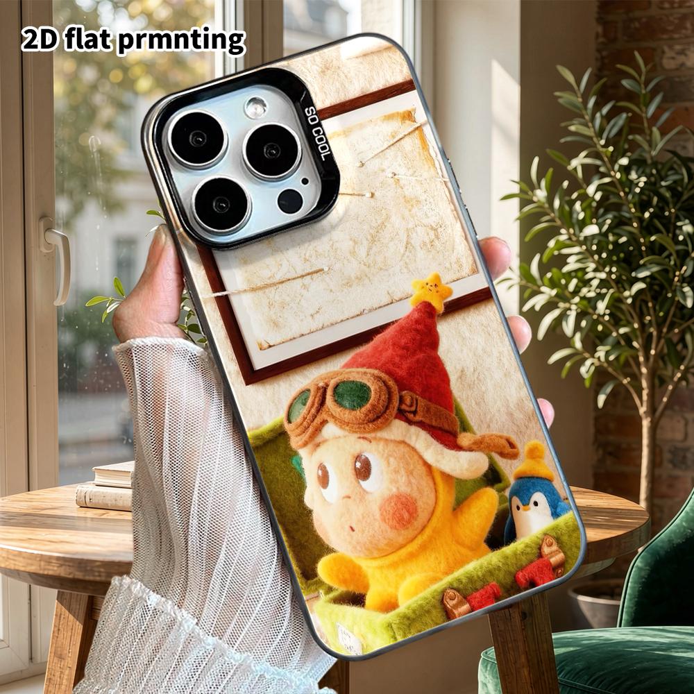 Phone case: 2D flat, suitable for iPhone 18 17 16 15 14 13 12Pro protective case, phone decoration, cartoon little doll, perfect Christmas and Hallowe