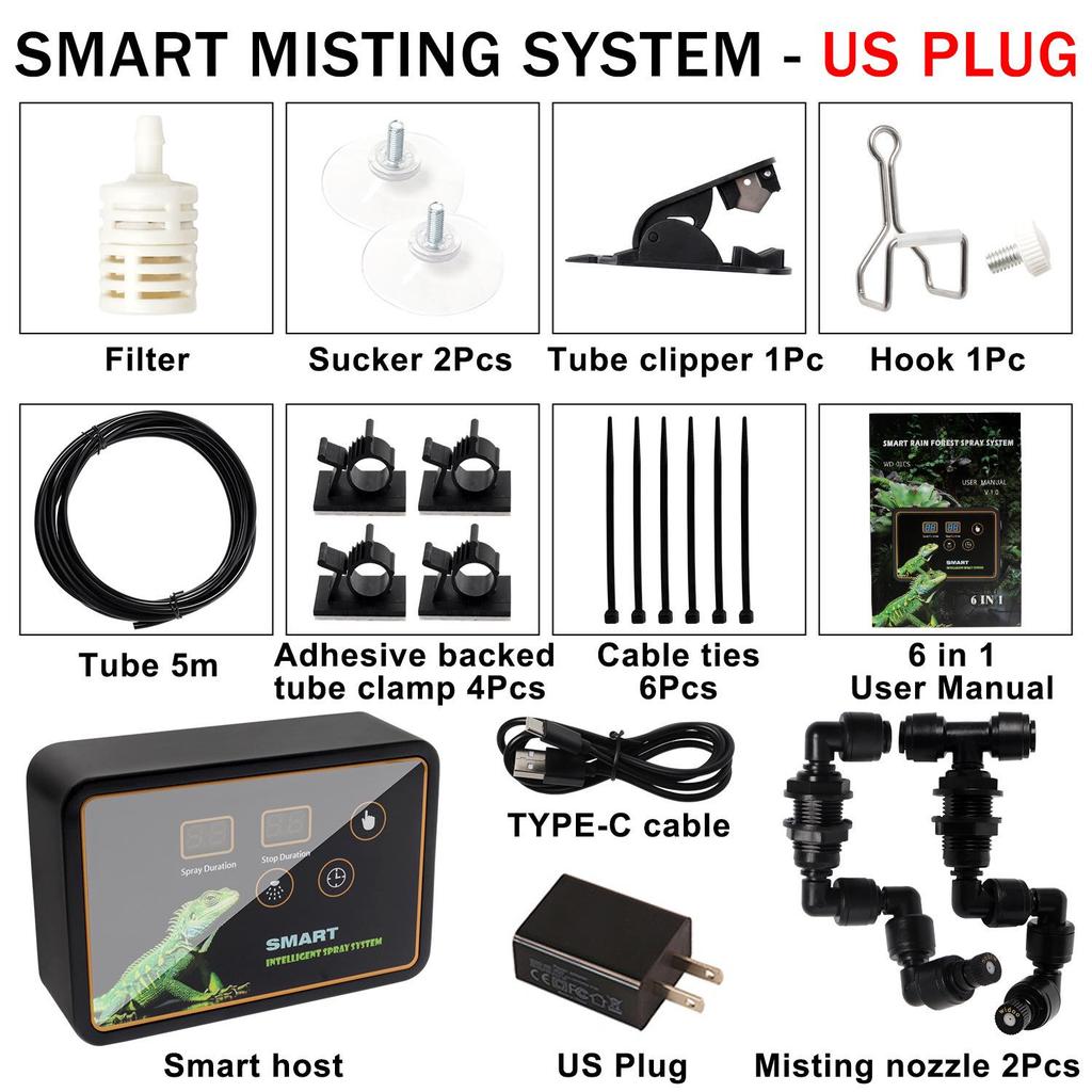 Smart Reptile Enclosure Misting System for Humidification