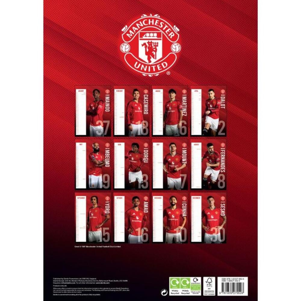 Manchester United FC 2026 A3 Wall Calendar