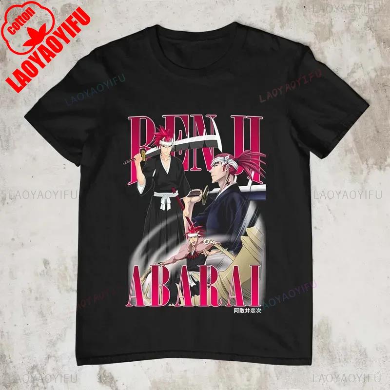 Японское аниме Блич Ичиго Куросаки Футболка Мужская Модная футболка с коротким рукавом Винтажная мультяшная футболка Харадзюку Топы Хлопковая одежда
