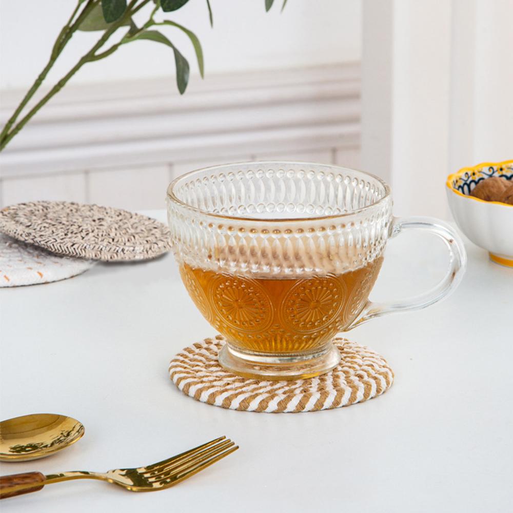 8 шт. подставок ручной работы из хлопка, впитывающих и термостойких, однотонных, в скандинавском стиле, для украшения дома