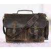 16 Inch Retro Buffalo Leather Laptop Messenger Bag Office Briefcase College Bag