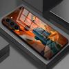 Чехол для телефона Foxhole Court для Samsung S26 S25 Edge Ultra S23 S22 S21 S20 Ultra Plus S24 Fe A54 A53 A25 Стеклянная крышка