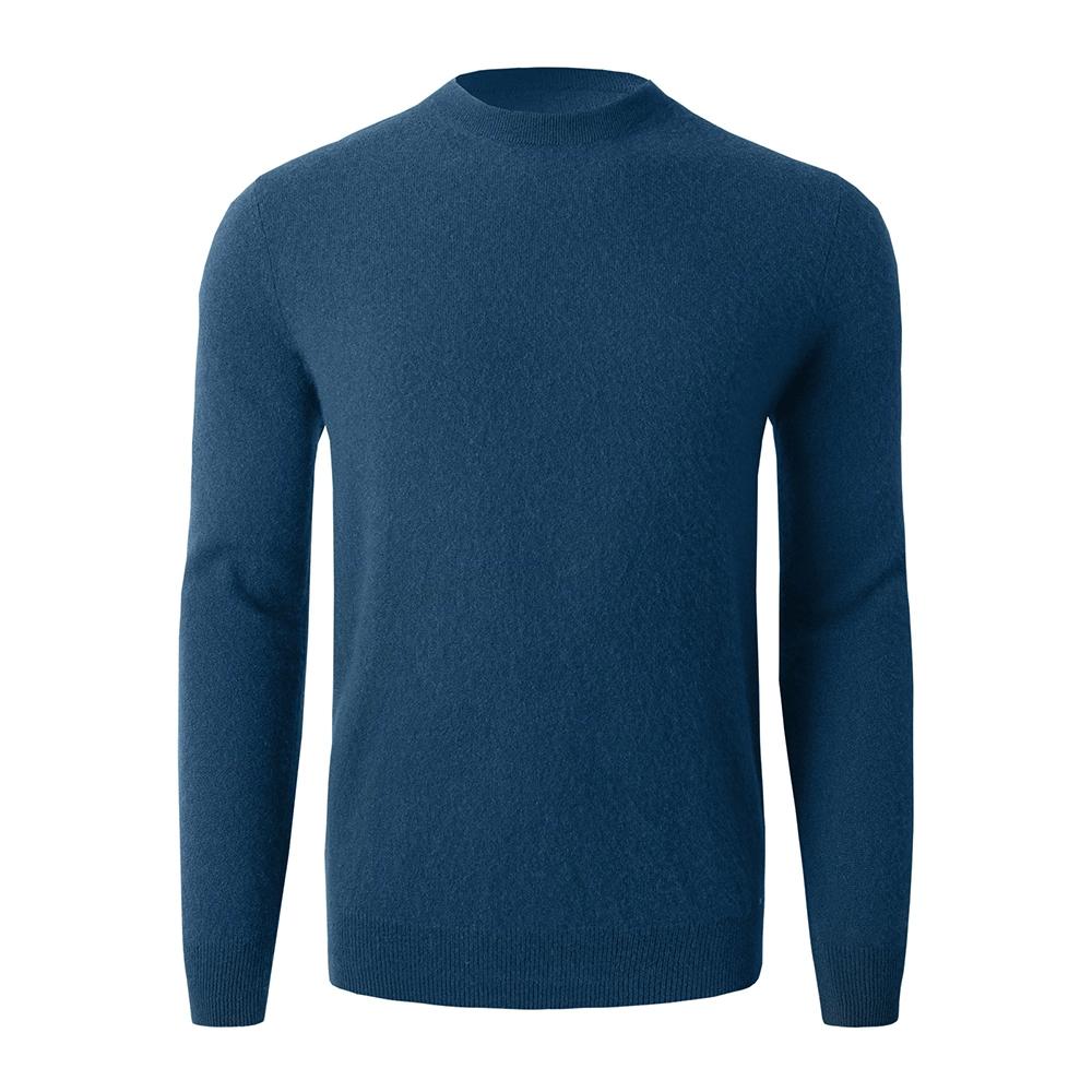 Men Cashmere Sweater Crewneck Solid Color Knited