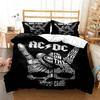 3D Print Fashion AC_DC Rock Band Bedding Set AC-DC Band Pattern Quilt Cover With Pillowcases Twin Full Queen King