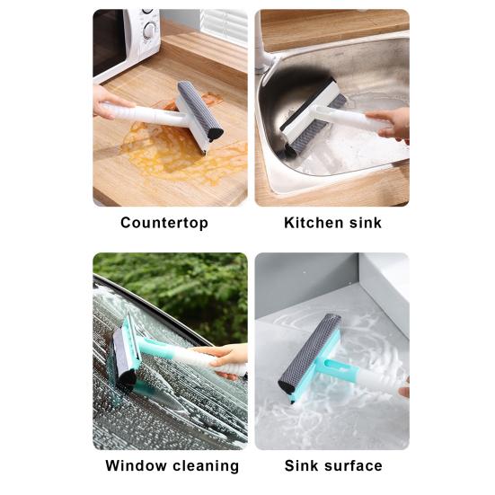 Ракель для оконного стекла с распылителем воды, нескользящая ручка, подвесное хранилище, многофункциональное чистящее средство 3-в-1
