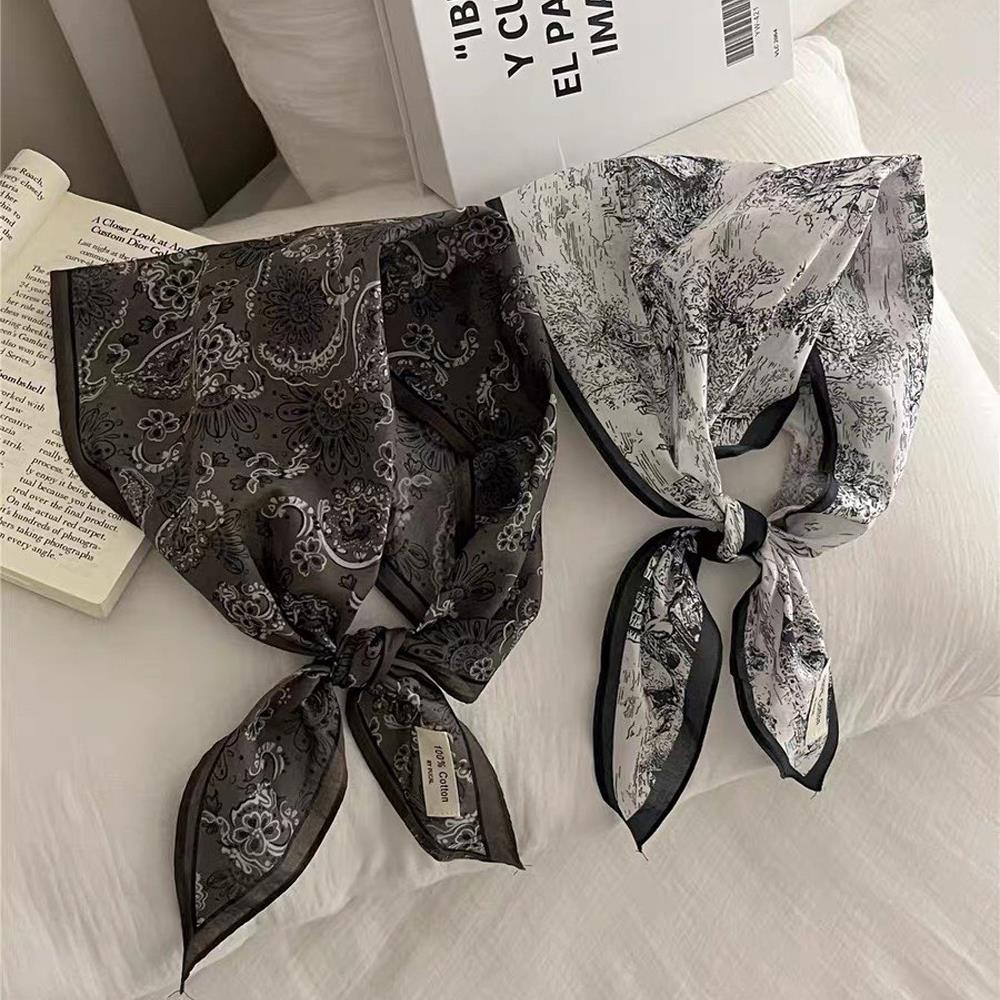 Summer Retro Triangle Headscarf Korean Polka Dot Scarf Kawaii Triangle Scarf Spring Shawl Women's Scarf White Handkerchief NEW