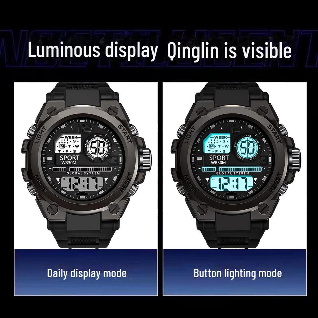 2024 Мужские и подростковые спортивные многофункциональные электронные часы