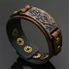 Vintage Wide Alloy Buckle Leather Wristband Cuff Bracelet Punk Snap Bracelet Wrap Bangle