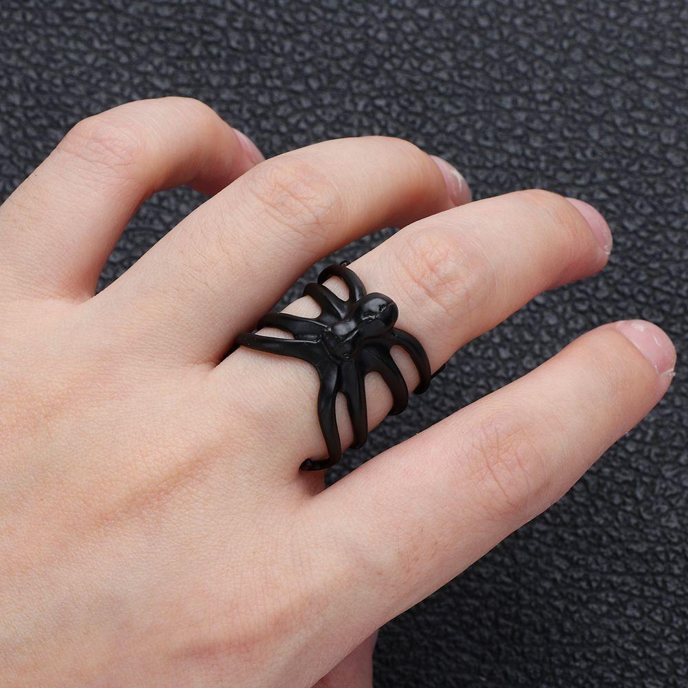 Gothic Adjustable Hip Hop Promise Biker Mens Rings Halloween Punk Simulation Animal Spider Ring