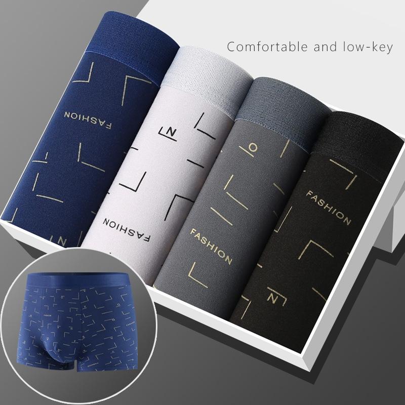 4 Set Men's Underwear Boxers Cotton Male Panties Boxers Breathable Man Boxer Solid Underpants Comfortable Shorts Calzoncillo Hombre
