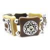 [G6370] - Designer Bracelet 'Babouchka' Brown Beige