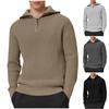 Men's Zipper Lapel Turtleneck Sweaters Cozy Chunky Knitted Long Sleeve Fall Winter Pullovers Jumper Tops