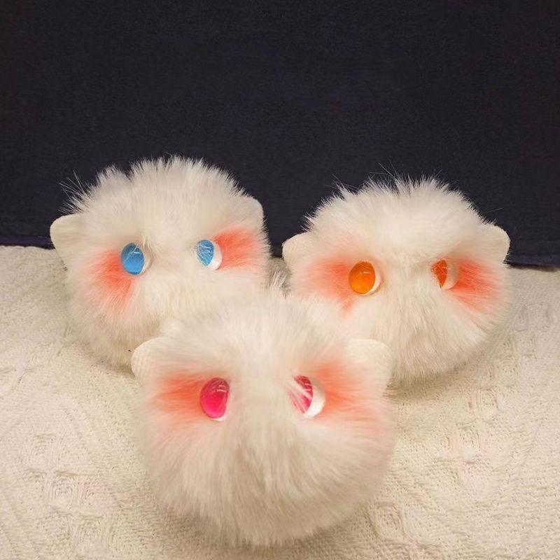 Adorable Cat Plush Ball Pendant With Creative Design For Girls In Soft Fluffy Fabric
