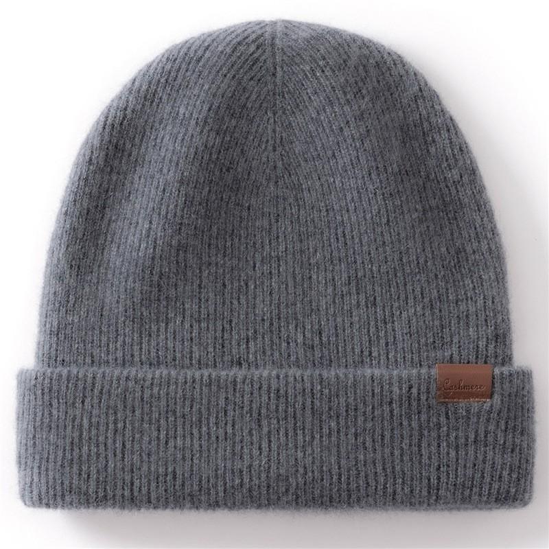 100% Cashmere Knit Beanie Hat Unisex Warm Winter Cap Ear Protection Foldable Outdoor Cycling