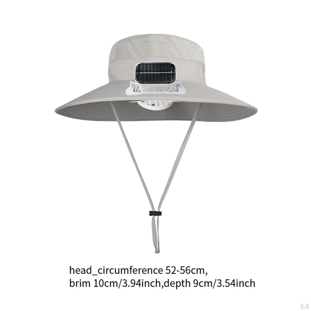Children Outdoor Fan Hat Solar Powered Rechargeable Multipurpose Wide Brim for Farming Fishing