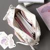 Simple and Niche Cute Snow-white Polka Dot Pencil Bag Large Capacity Student Pencil Box Makeup Storage Bags Stationery