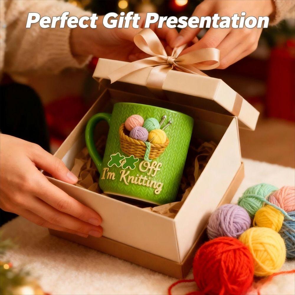 Ceramic Sarcastic Ceramic Cup 11oz Capacity Tea Cup Durable Knitting Mug Office Decor