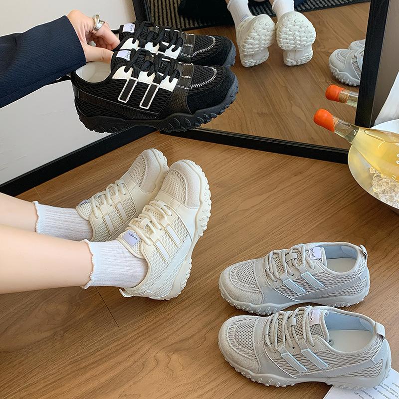 Немецкие тренировочные кроссовки на толстой подошве, увеличивающие рост, легкие, летние, новые 2025, с мелкой сеткой, дышащие, женские спортивные и повседневные кроссовки