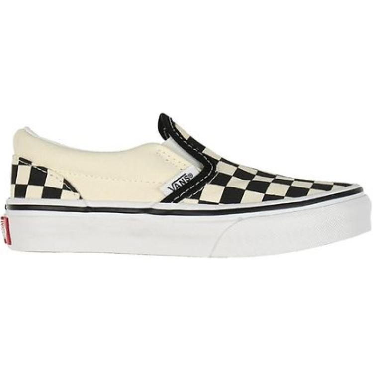 Vans Слипоны Классическая клетка Удобные низкие детские кеды для скейтбординга Детские кроссовки Желтый Черный VN000ZBUEO11