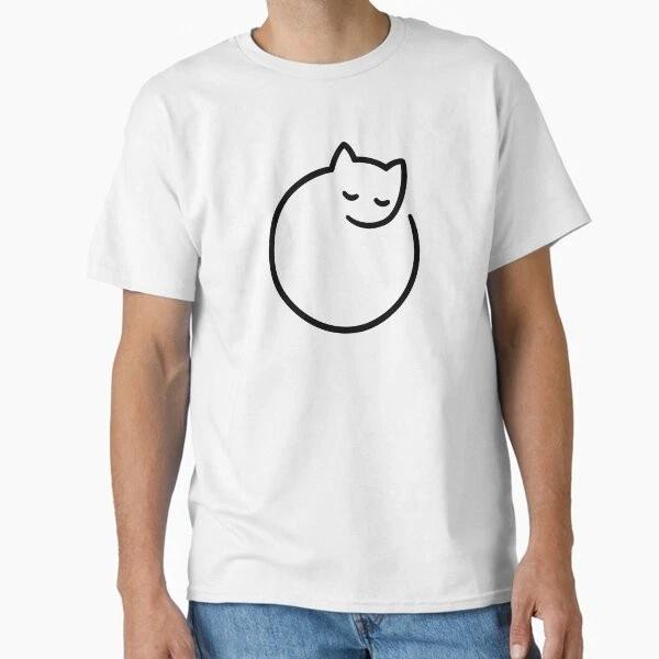 Minimal Cat (White) Classic Tshirt Made In Usaaus Tshirt S2xl