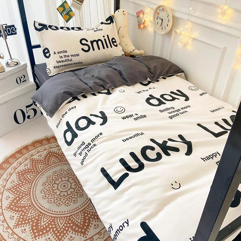 Мягкий пододеяльник, простыня, наволочка, комплект постельного белья с рисунком Love Hear