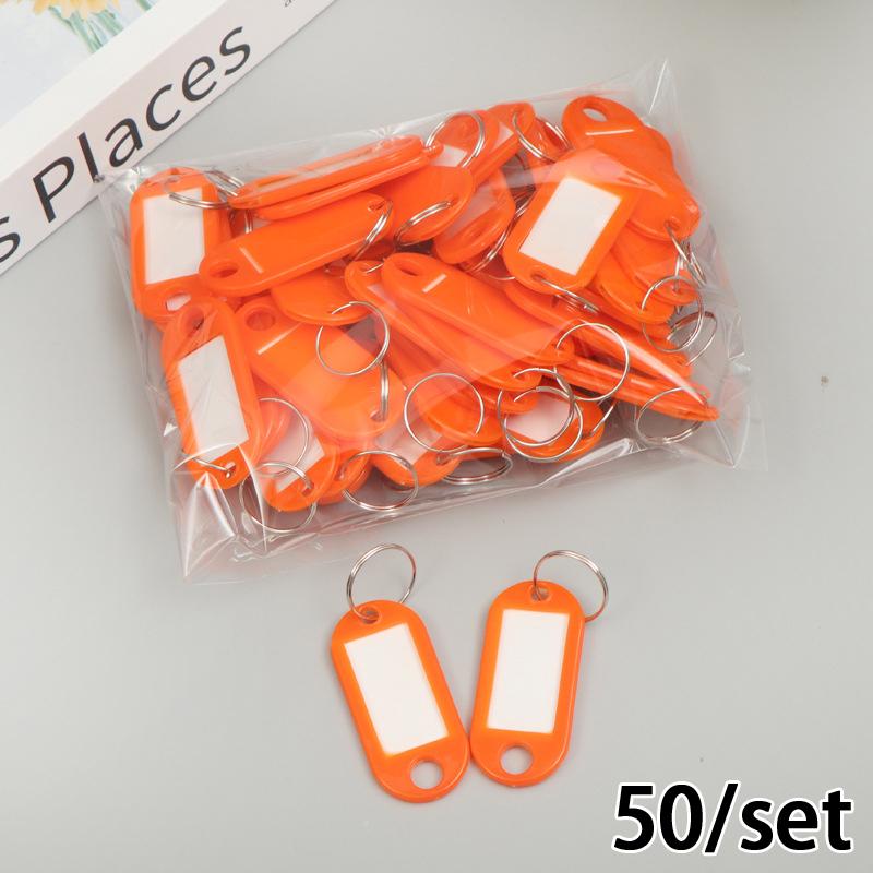 50 PCS Plastic Key Tags Split Ring ID Label Keychains for Organizing Locker Mailbox Apartment Office Home Keys