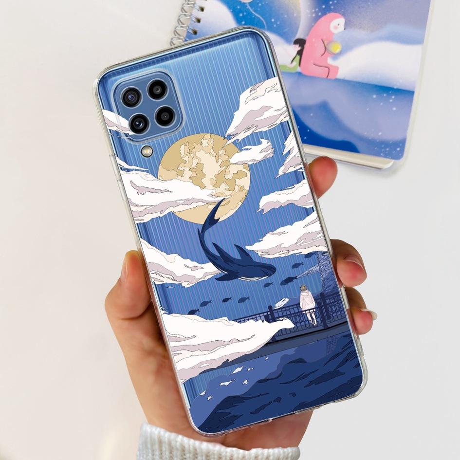 Чехол для Samsung Galaxy M32 SM-M325F Популярный Цветок Прозрачный Силикон Мягкий ТПУ Funda Для Samsung M32 4G M 32 GalaxyM32 Бампер