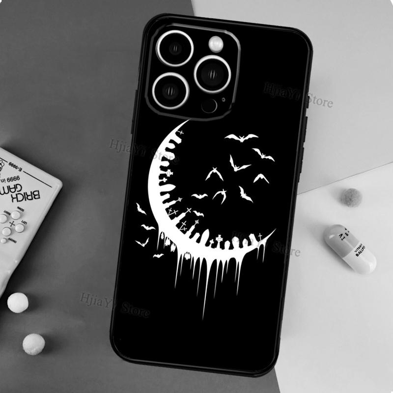 Goth Vampire Bat Gothic Case For iPhone 12 13 Pro Max X XS XR Plus Case For iPhone 11 14 15 16 Pro Max Coque