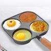 Four Hole Omelet Pan with Granite Coating and Wooden Handle Ideal for Gas Stove and Induction Cooker Cooking