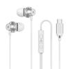 9D HIFI Металлические проводные наушники с тяжелым басом, с разъемами Type-C и 3,5 мм AUX для iPhone и Android