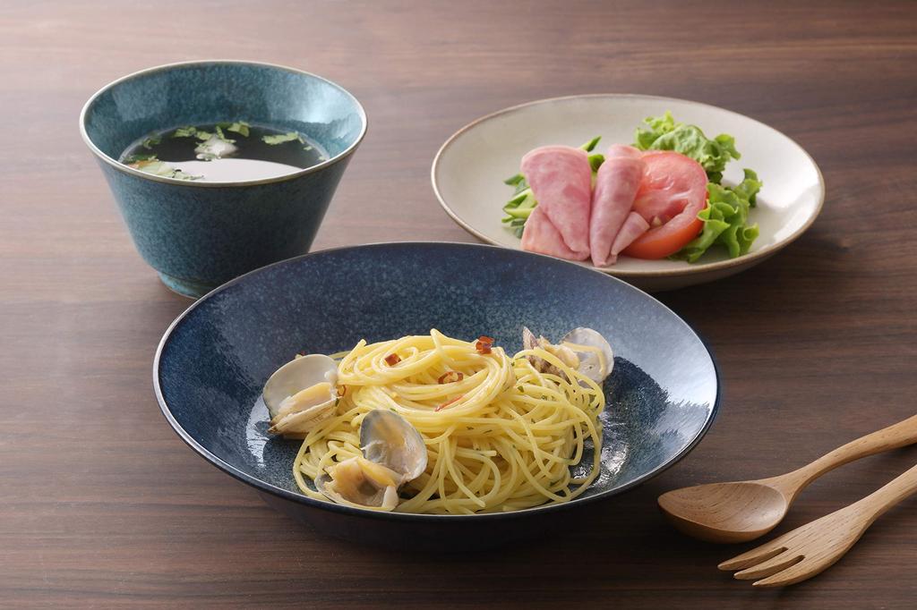 Высокая чаша натурального цвета, цвет индиго (3 набора) белый, зеленый,