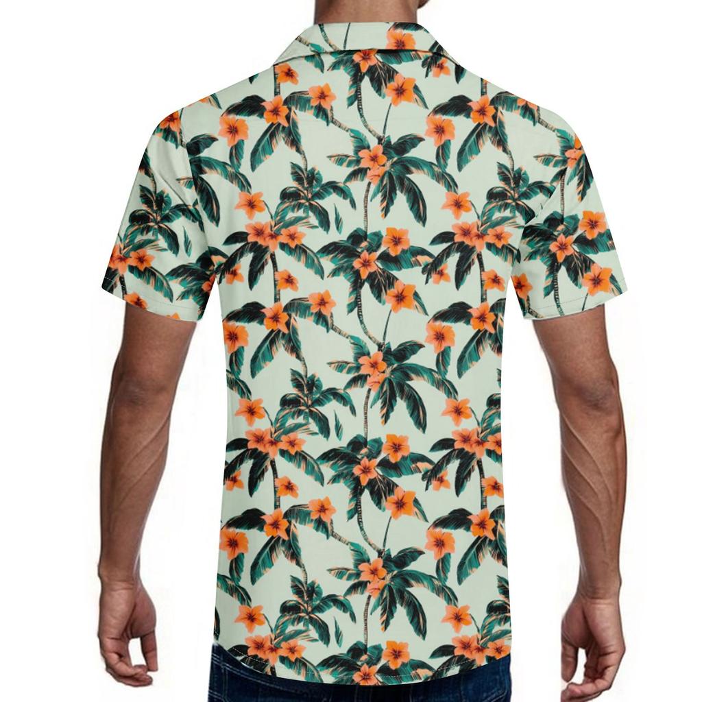 Мужская повседневная свободная рубашка с короткими рукавами, модная рубашка с принтом, топ