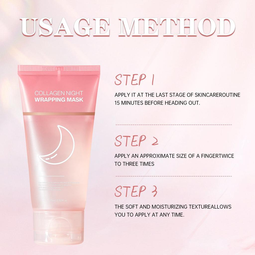 Коллагеновая маска для яркой кожи, отшелушивающая маска, маска для сияющей кожи, эластичности и упругости кожи с кисточкой.