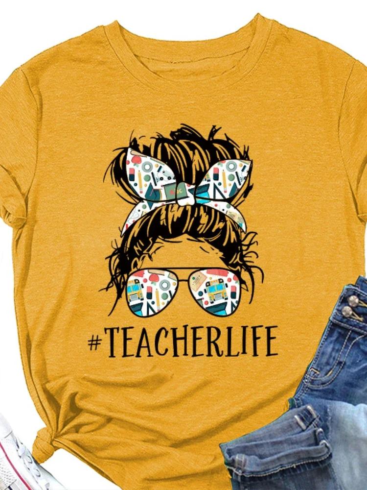 TEACHERLIFE Женская футболка с принтом черепа, с коротким рукавом, с круглым вырезом, свободная, женская футболка, женская футболка, топы, camisetas mujer