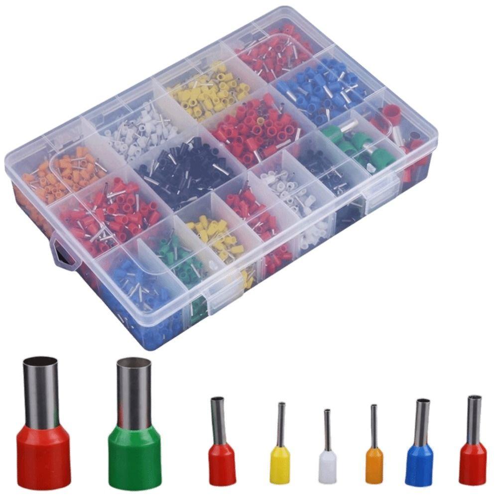 2120PCS 22AWG-5AWG Wire Crimp Connector Plastic Storage Box Copper Wire Insulated End Terminal Insulated Cord