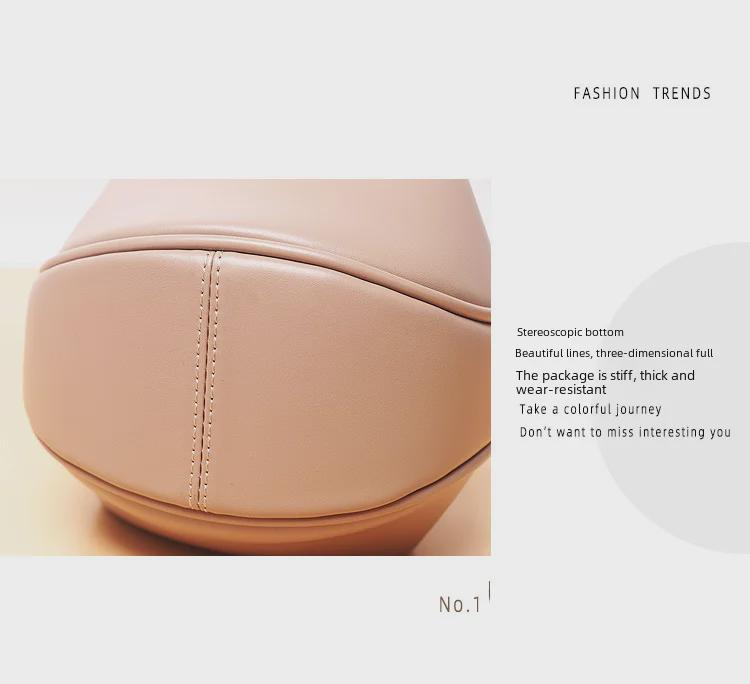 Genuine Leather Women's Wonton Bucket Handbag – Clutch, Shoulder Bag, Small Round Crossbody