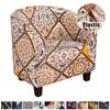 Club Chair Slipcover Stretch Armchair Covers Printed Tub Chair Cover Sofa Cover Spandex Couch Covers for Bar Counter Living Room
