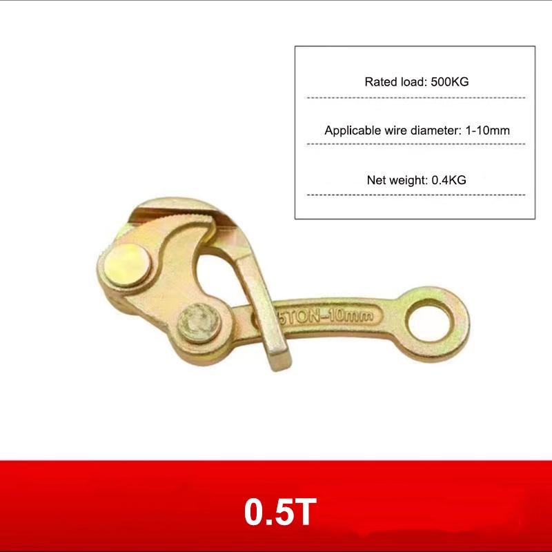 Electrician Wire Puller Tensioner Wire Rope Jammer Tool 0.5T 1T 2T 3T Metal Wire Rope Clip Double Hook Wire Tightener Power