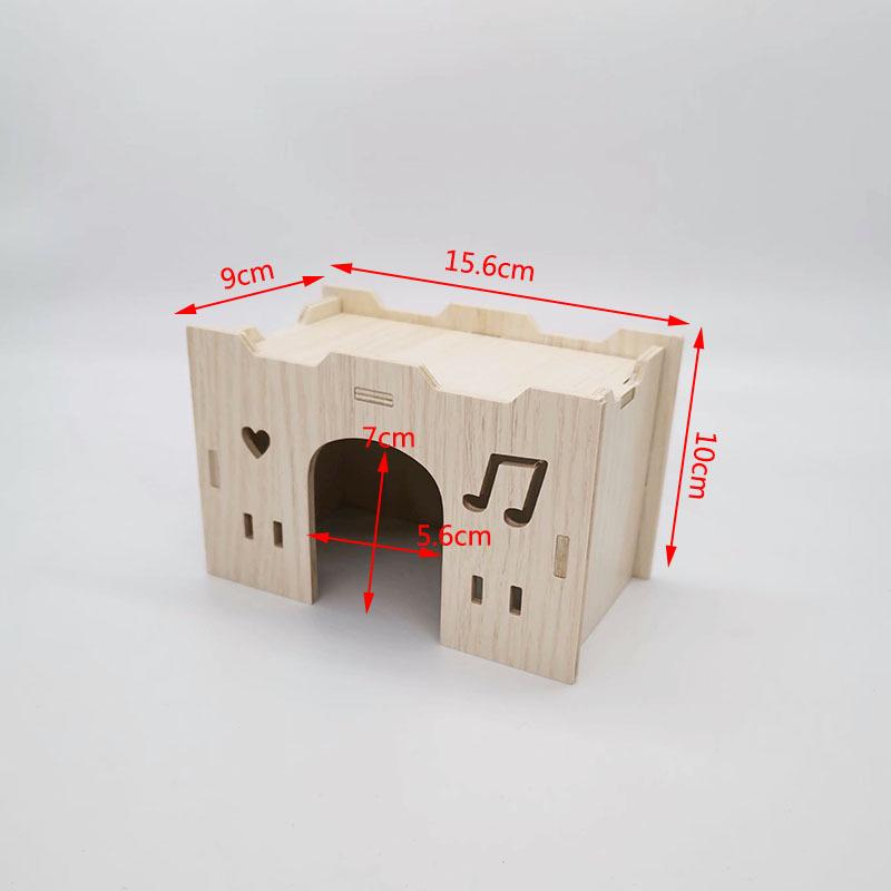 Hamster Solid Wood Villa: Nest, Hideaway, Toy & Ornament for Small Pets